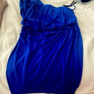 Blue ocean one shoulder dress